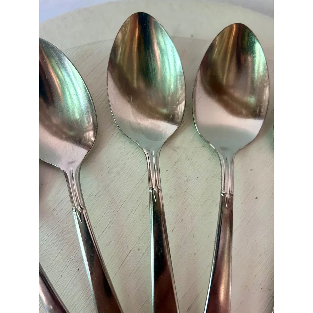 Oneidacraft Deluxe Stainless Lasting Rose‎ Flatware Set 15 Pieces Spoons Forks